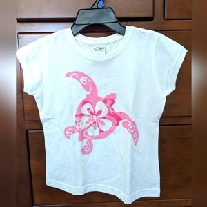 Girls Hawaiian Turtle T Shirt.